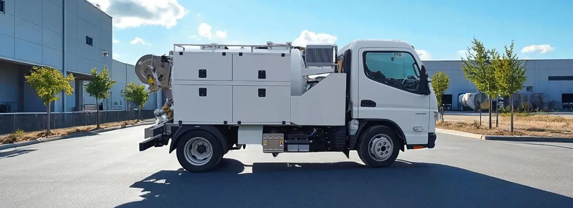 Hochdruckspül- und Saugfahrzeug FUSO 6S15 - Fahrzeug für die industrielle Rohrreinigung