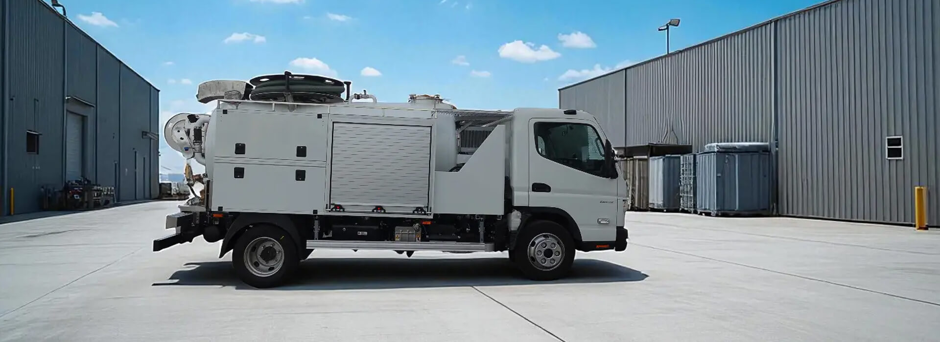 Hochdruckspül- und Saugfahrzeug FUSO 7C18 - Fahrzeug für die industrielle Rohrreinigung