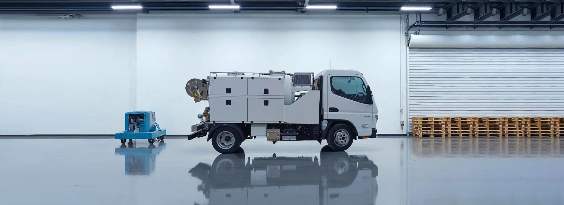 Hochdruckspül- und Saugfahrzeug FUSO CANTER 3S15 - Fahrzeug für die industrielle Rohrreinigung